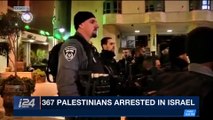 i24NEWS DESK | 367 Palestinians arrested in Israel | Wednesday, December 13th 2017
