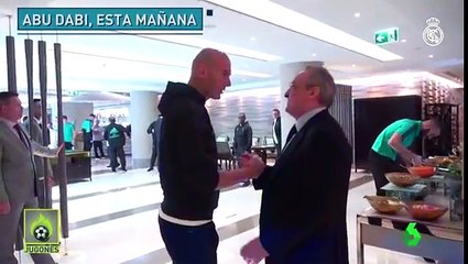 El tenso abrazo entre Cristiano Ronaldo y Florentino Pérez en Abu Dabi