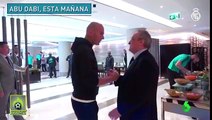 El tenso abrazo entre Cristiano Ronaldo y Florentino Pérez en Abu Dabi