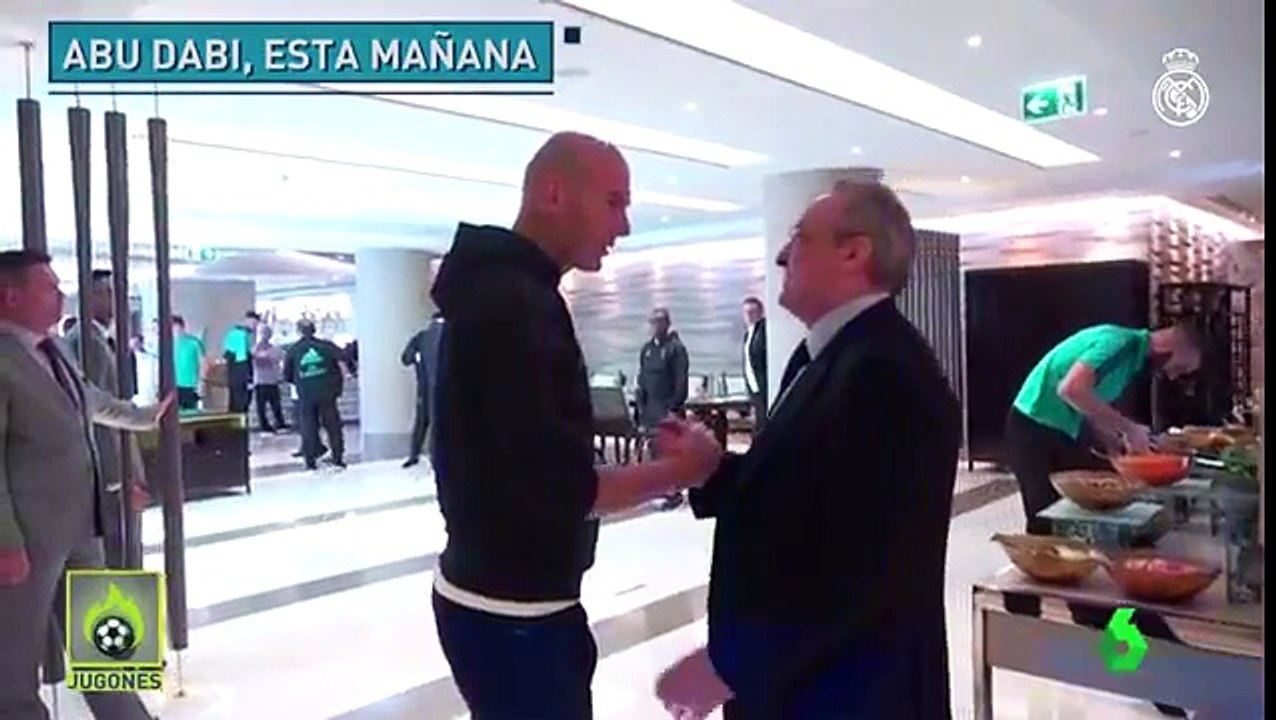 El tenso abrazo entre Cristiano Ronaldo y Florentino Pérez en Abu Dabi