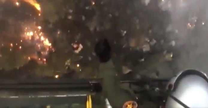 Helicopter Plucks Injured Firefighter From Fiery California Terrain