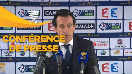 Conférence de presse RC Strasbourg Alsace - Paris Saint-Germain (2-4) : Thierry LAUREY (RCSA) - Unai EMERY (PARIS) - 2017/2018
