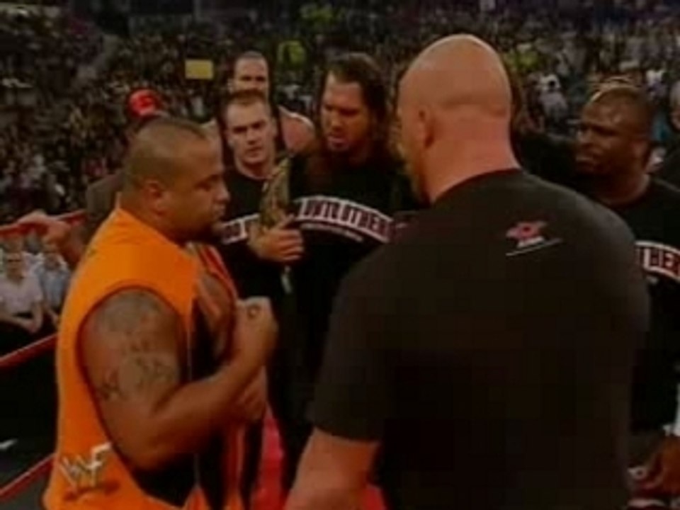 WWE - Kurt Angle soaks the Alliance with milk!