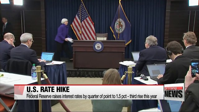 U.S. Federal Reserve raises interest rates by quarter of point to 1.5 pct - third rise this year