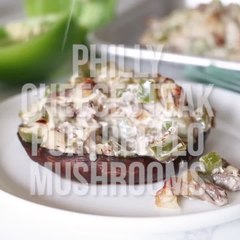 Video herunterladen: Philly Cheesesteak Stuffed Portobello Mushrooms