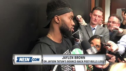 Jaylen Brown Talks Jayson Tatum&apos;s Bounce Back Performance