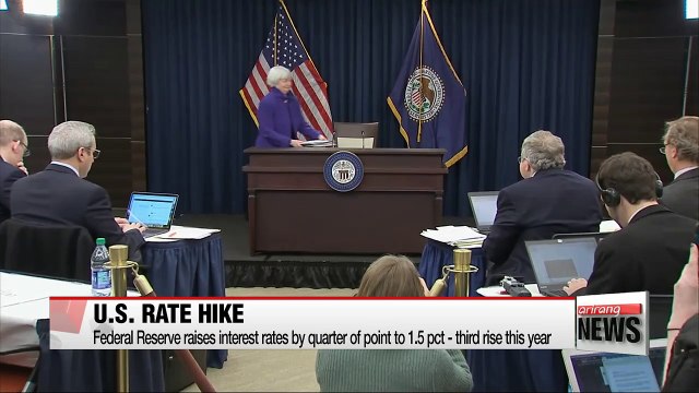 U.S. Federal Reserve raises interest rates by quarter of point to 1.5 pct - third rise this year