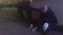 Heartless Guy Kicks A Homeless Guy In The Face