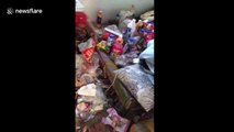 Woman finds her let piled with rubbish