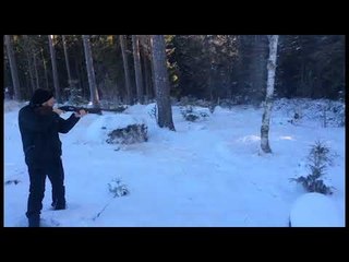 Man Cuts Down Tree With Shotgun