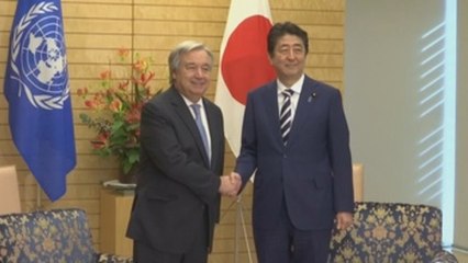 Guterres y Abe contemplan el diálogo con Corea del Norte