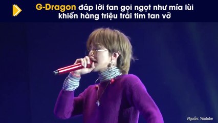G-Dragon đáp lời fan gọi ngọt như mía lùi khiến hàng triệu trái tim tan vỡ