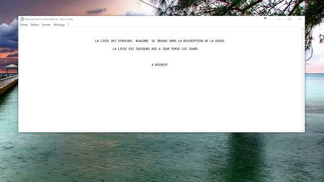 LISTE SERVEURS NEWCAMD 2018