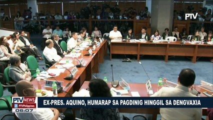 Ex-Pres Aquino, humarap sa pagdinig hinggil sa Dengvaxia