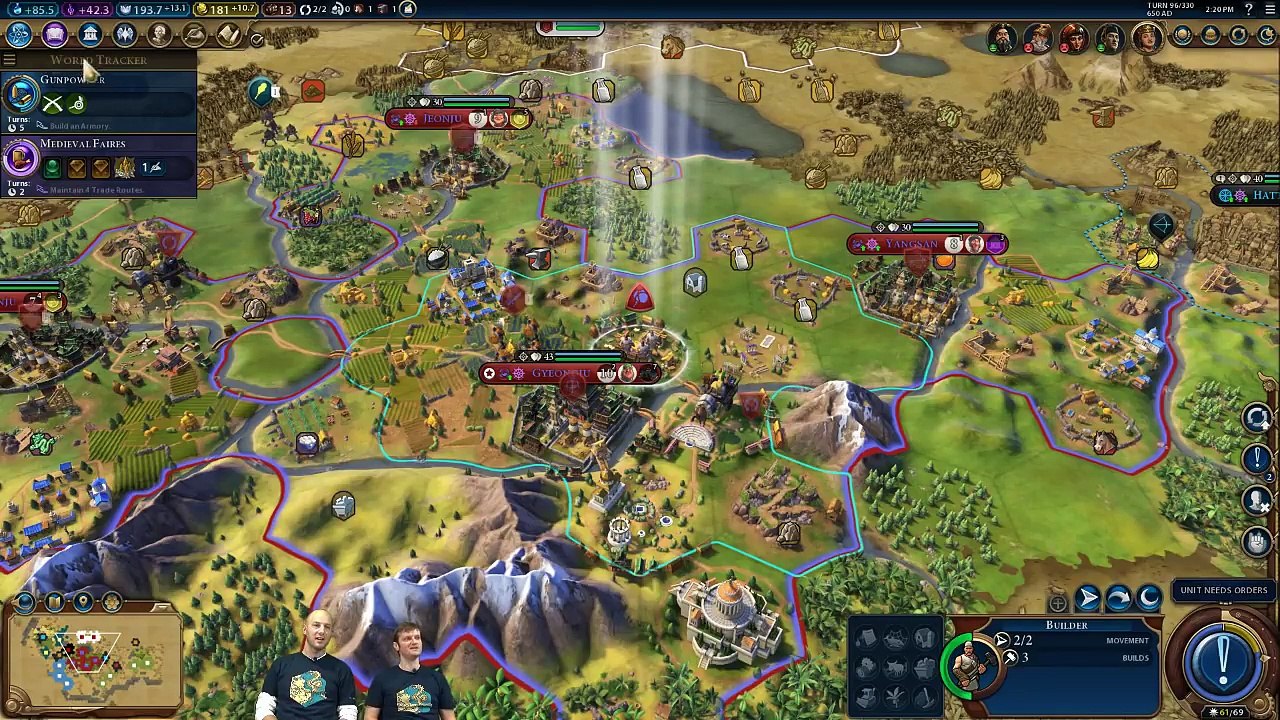 Civilization VI Rise and Fall  - FIRST GAMEPLAY FOOTAGE (Devs Play Korea)