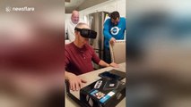 Grandfather has extreme reaction to VR roller-coaster experience