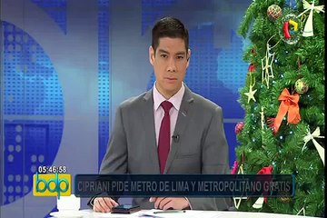 Proponen que Metro de Lima y Metropolitano sean gratis durante la visita del Papa