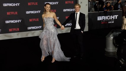 Lucy Fry and Daniel Webber "Bright" Los Angeles Premiere