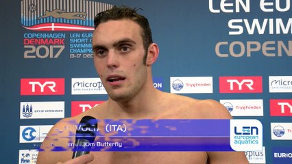 European Short Course Swimming Championships Copenhagen 2017 - Matteo RIVOLTA Winner of Mens 100m Butterfly