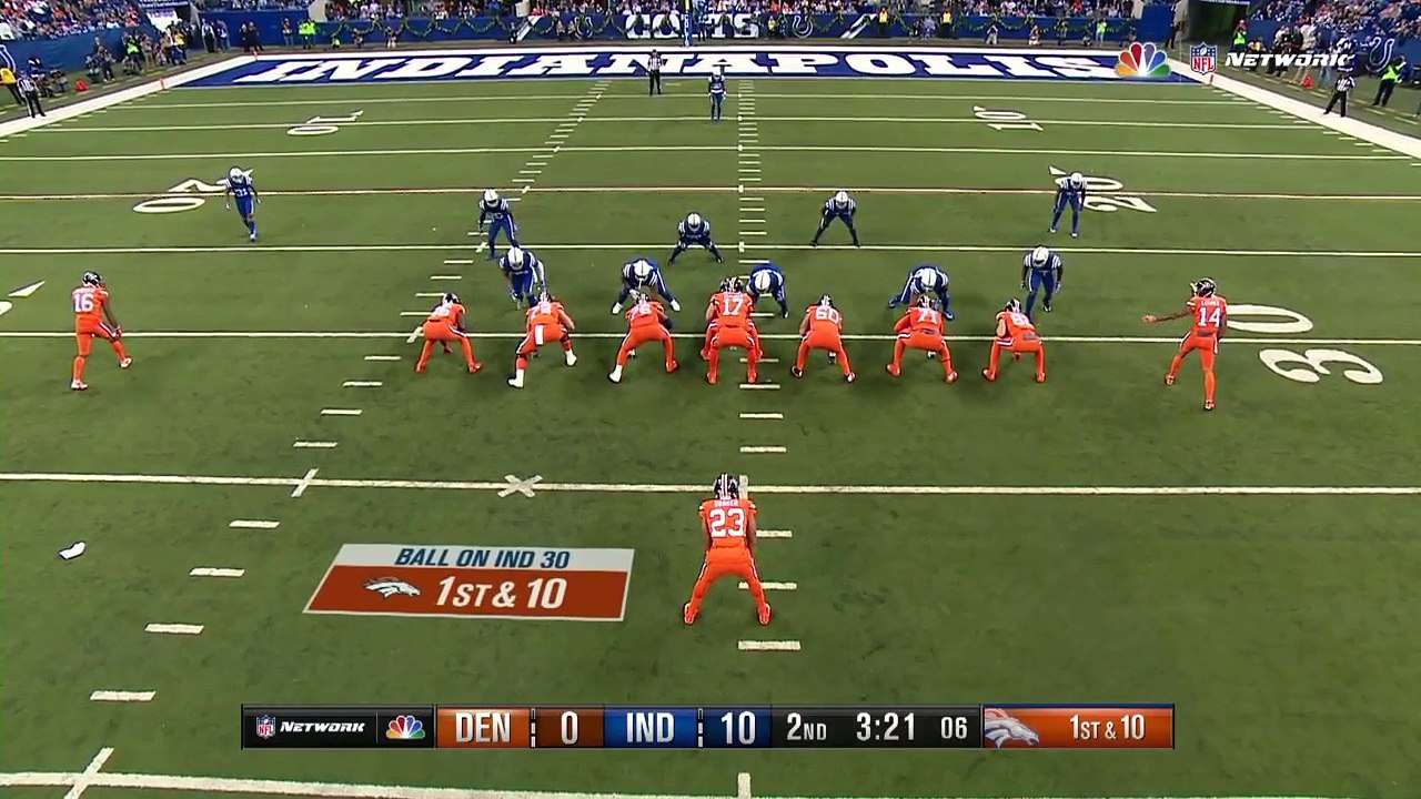 Denver Broncos running back Devontae Booker's amazing hurdle gets called back on holding call