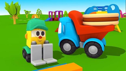 Léo le camion curieux - Max la pelleteuse et l'élévateur- l'anniversaire