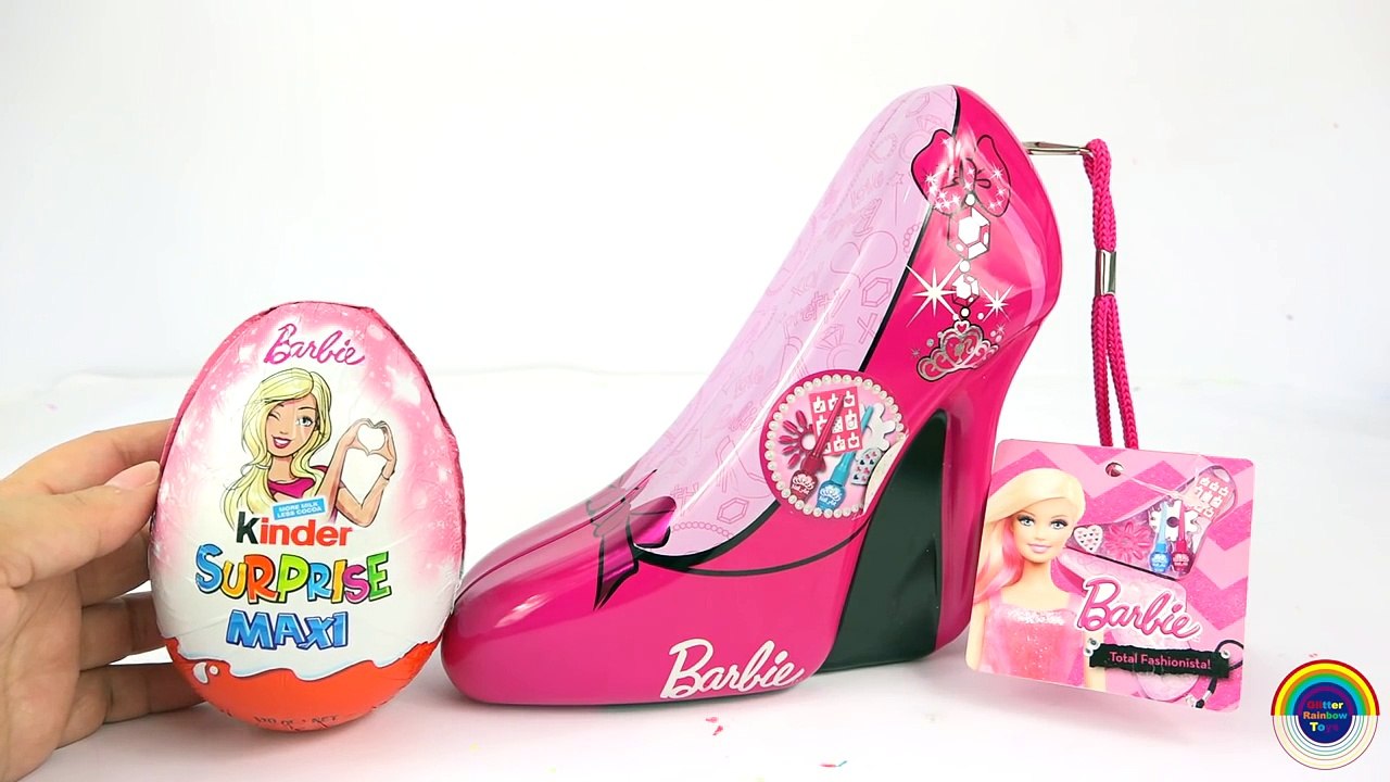BARBIE TOTAL FASHIONISTA NAIL POLISH KIT High Heel Shoe Tin Hearts Beauty Kinder Suprise Egg-X9YzdeR-zcY