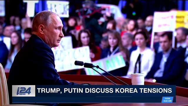 i24NEWS DESK | Trump, Putin discuss Korea tensions | Friday, December 15th 2017