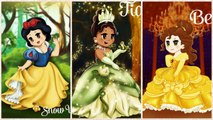 12 Disney Princesas en Chibi - Cenicienta, Elsa, Ariel, Rapunzel, Tiana, Aurora...-UyOOPXN132A