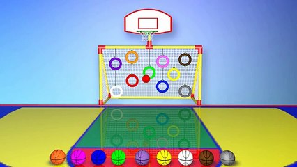 Colors Sport Balls For Children to Learn with Basket Ball Shoot Games - Learn Colors Videos For Kids