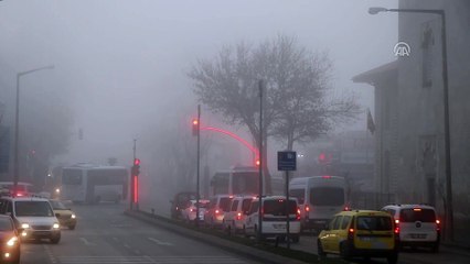 Yoğun sis nedeniyle görüş mesafesi 30 metreye kadar düştü - EDİRNE