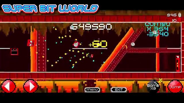 SUPER BIT WORLD - super meat boy style platform shooting game - free on android and iphone - HTMMG