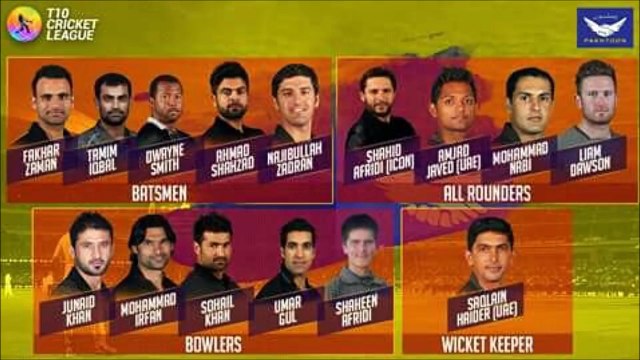 T10 Cricket League 2017 All Teams Full squad All Teams Captain Of T10 Cricket