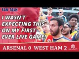 I Wasn't Expecting This On My First Ever Live Game!  | Arsenal 0 West Ham 2
