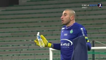 Stephane Ruffier red card St Etienne 0-3 AS Monaco 15-12-2017