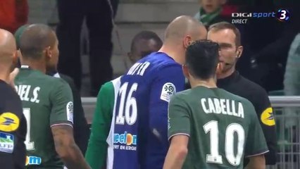 Stephane Ruffier red card St Etienne 0-3 AS Monaco 15-12-2017