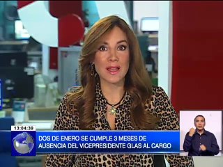 Dos de enero se cumple 3 meses de ausencia del Vicepresidente Glas