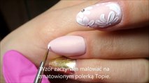 Wedding nails flowers & gold  - - How to MAKE EASY flower on nail  - - Ślubne paznokcie-ZZ68Q5Af0gw