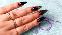 Black & gold nails tutorial  - - Inny sposób na Metal Manix  - - Efekt matu na paznokciach-gkfGJgKgcrw