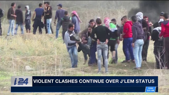 i24NEWS DESK | Violent clashes continue over J'lem status | Friday, December 15th 2017