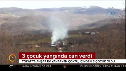 Ev yanarken çöktü