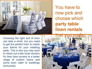 Choose Linen Rentals for Your Wedding