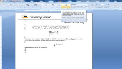 publipostage convocation