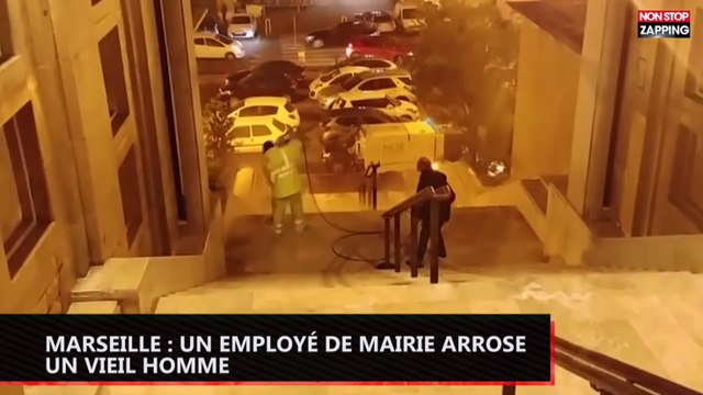Marseille : Le comportement choc d'un employé de mairie qui arrose et violente un vieil homme (vidéo)