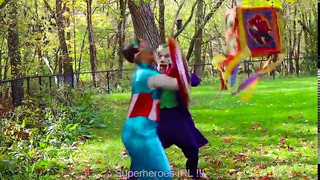 Frozen Elsa BIGGEST GIANT SURPRISE PRESENT w Spiderman Joker Toys Fun Superhero Movie in real | Superheroes | Spiderman | Superman | Frozen Elsa | Joker