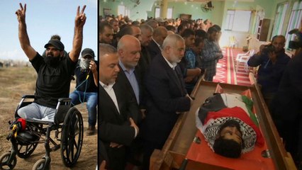 آلاف الفلسطينيين يودعون جثمان ثائر غزة "إبراهيم أبو ثريا"