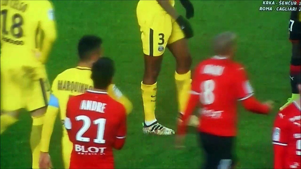 Rennes PSG carton rouge Benjamin Andre