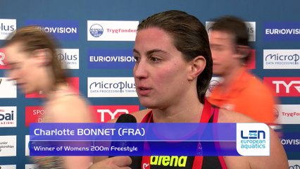 European Short Course Swimming Championships Copenhagen 2017 - Charlotte BONNET Winner of Womens 200m Freestyle