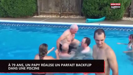 À 79 ans, ce papy réalise un parfait backflip dans une piscine (vidéo)
