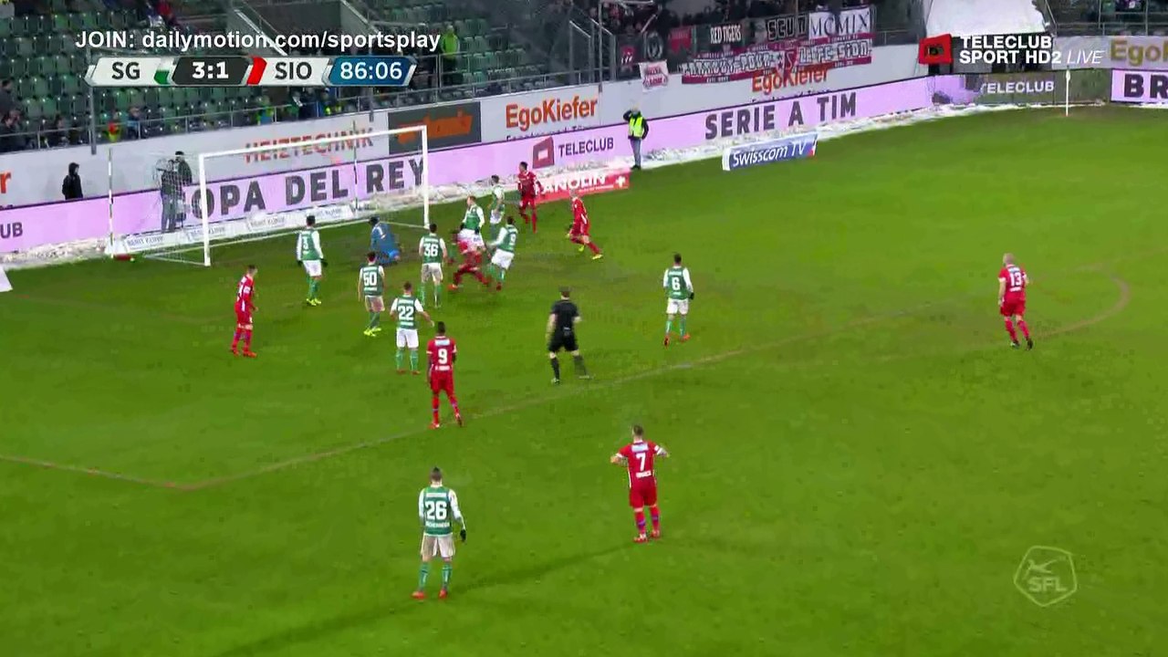 Aimery Pinga Goal HD - St. Gsallen 3 - 2 FC Sion - 16.12.2017 (Full Replay)