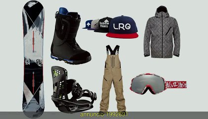 TAVOLA SNOWBOARD SET  WIDE ATTACCHI...